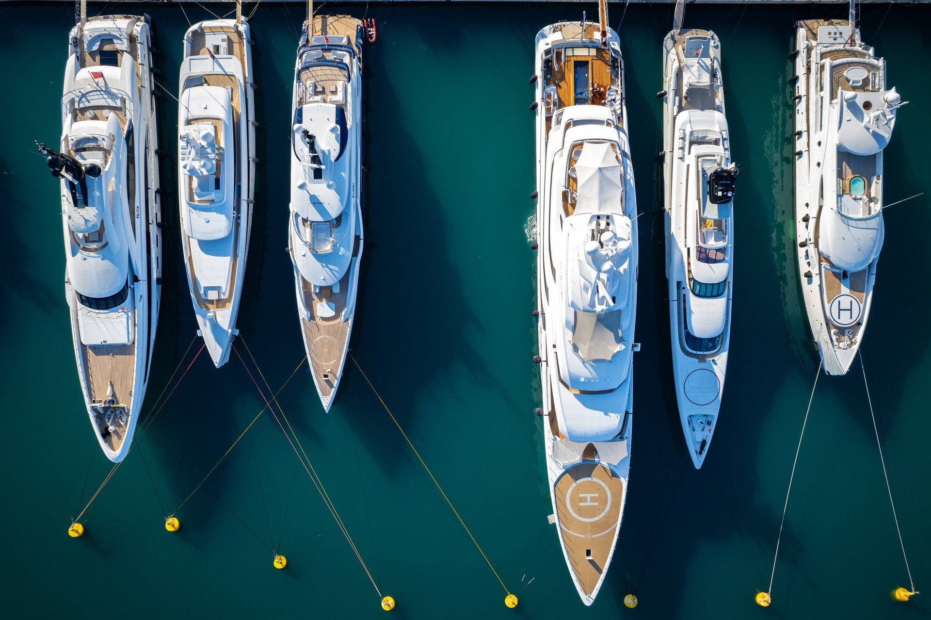 Mega yachts in French Riviera