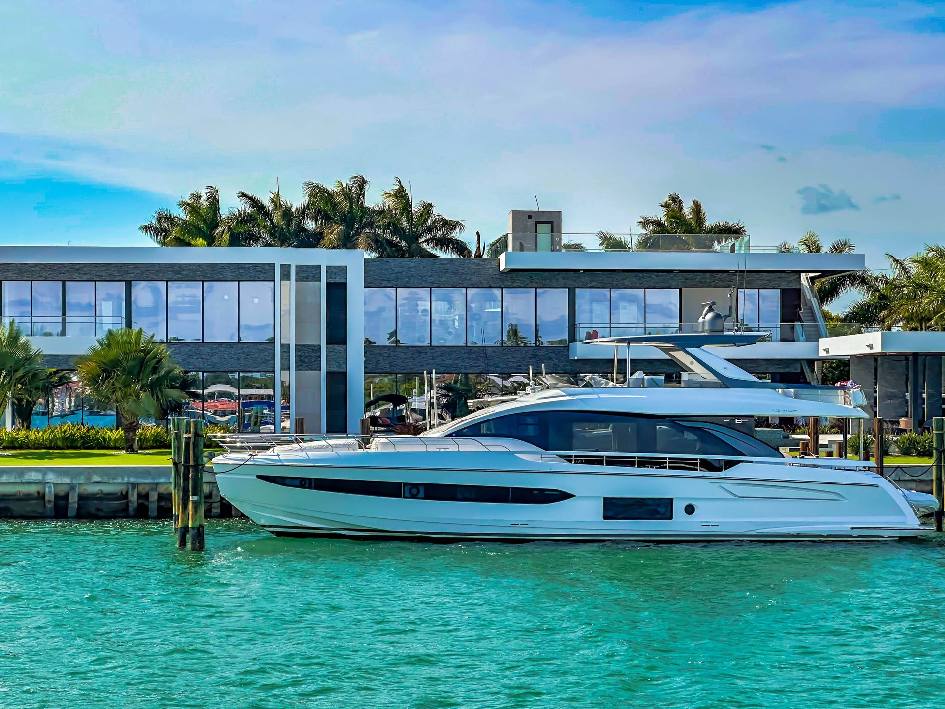 Luxury yacht on Miami waters