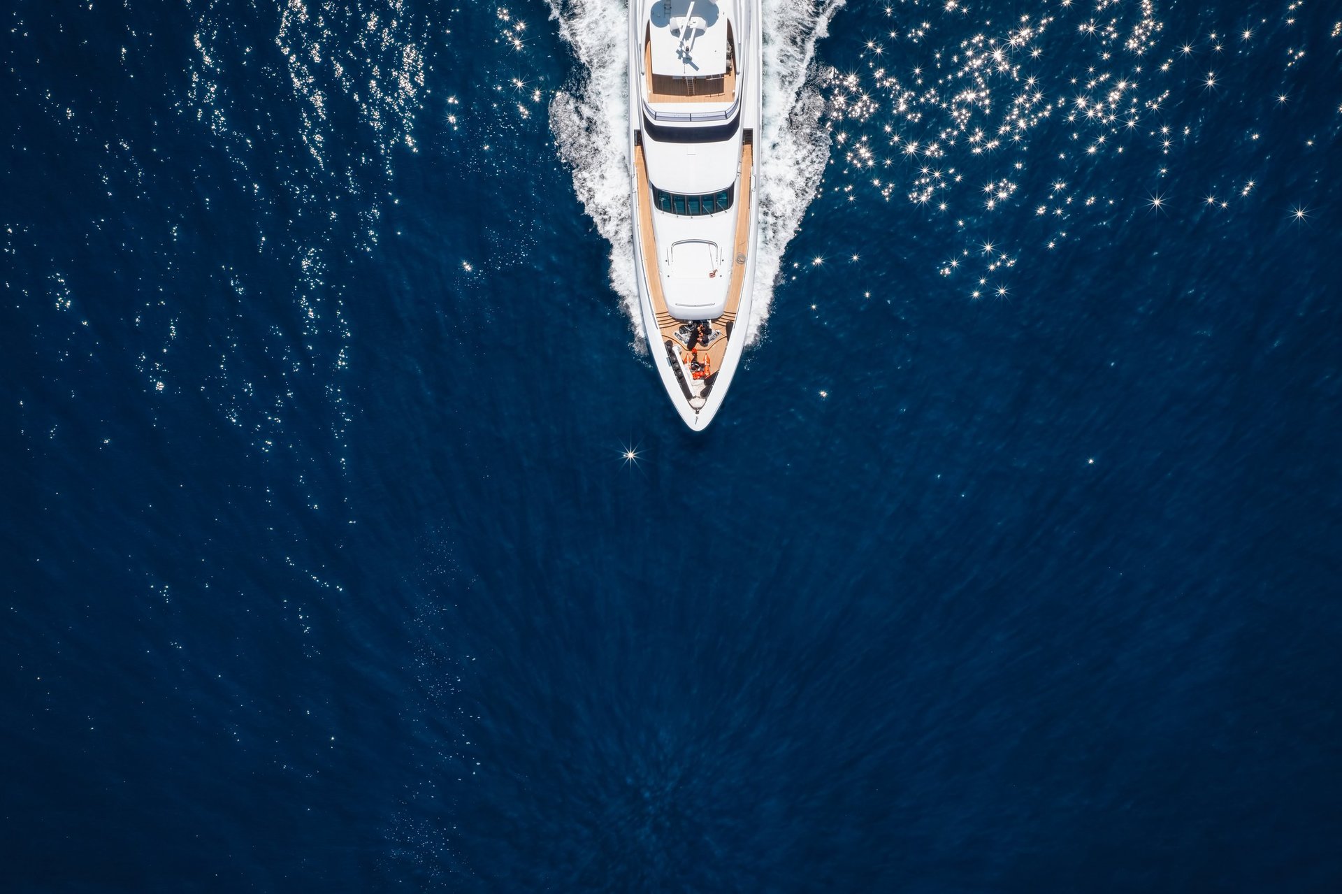 Luxury yacht on ocean